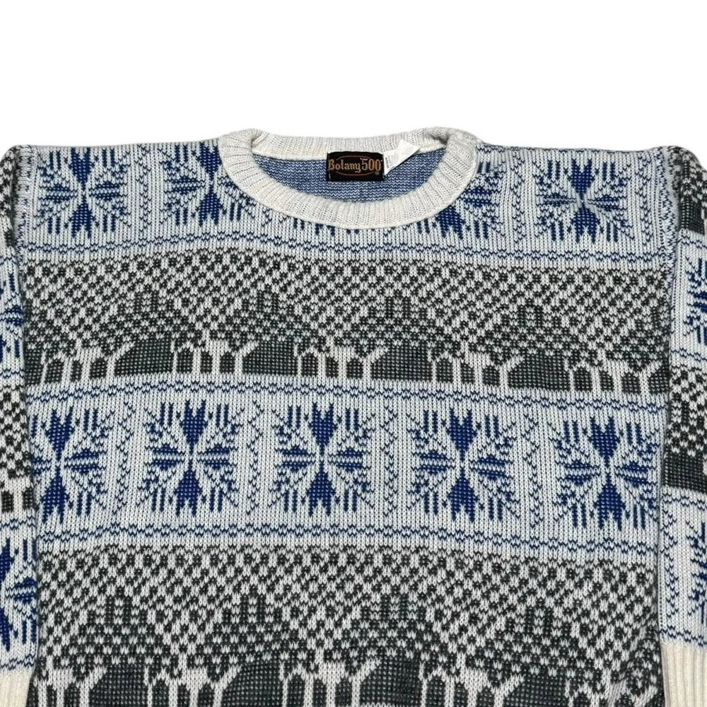 Vintage 80s Botany 500 Christmas Multicolor Sweater Adult Medium‎